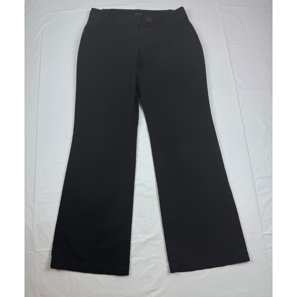 Ann Taylor Curvy Petite Black Wide Leg Dress Pants Size 4P Mid Rise Office Wear